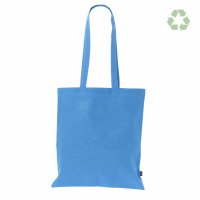 Recycling-Stofftasche - Format 38x42 cm - recyceltes Baumwolle & Polyester - hellblau
