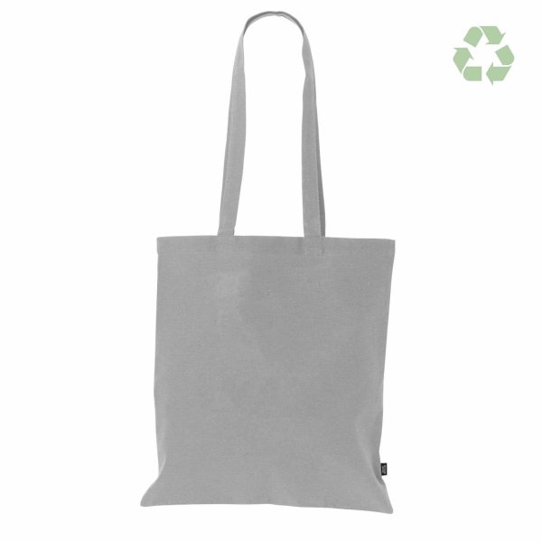 Recycling-Stofftasche - Format 38x42 cm - recyceltes Baumwolle & Polyester - grau