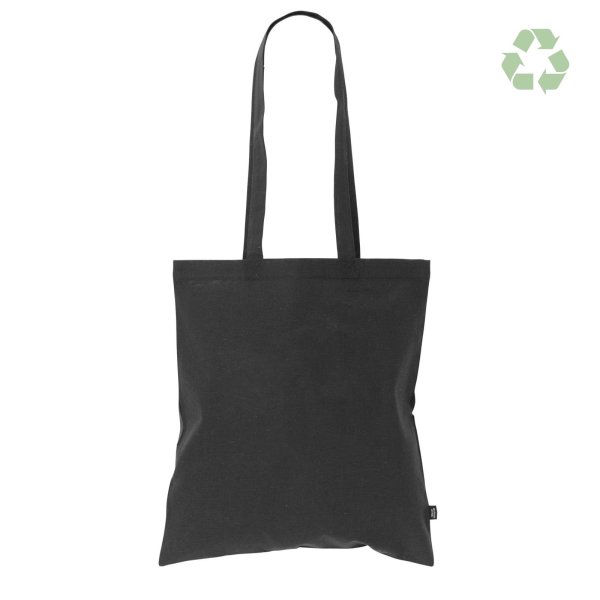 Recycling-Stofftasche - Format 38x42 cm - recyceltes Baumwolle & Polyester - schwarz