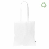 Recycling-Stofftasche - Format 38x42 cm - recyceltes Baumwolle & Polyester - weiß