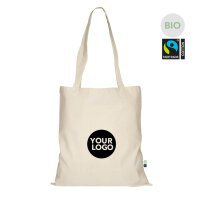 Bio-FAIRTRADE-Baumwolltasche - Format 38x42 cm - lange...