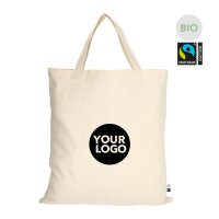 Bio-FAIRTRADE-Baumwolltasche - Format 38x42 cm - kurze...