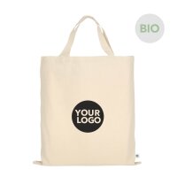 Bio-Baumwolltasche - Format 38x42 cm - kurze Griffe -...