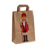 Weihnachtliche Papiertasche 22+10x31 cm - Nussknacker