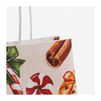 Weihnachtstasche mit Kordeln 18+08x22 cm - Weihnachtsleckereien - Nahaufnahme