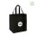 RPET-Non-Woventasche 33+25x38 cm - breite Bodenfalte - schwarz - bedruckt