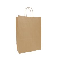 Papiertragetasche mit Papierkordeln - 22+10x28 cm - braun