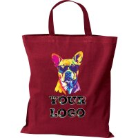 Baumwolltasche 38x42 cm - bordeaux bedruckt mit Logo