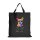 Bedruckte Baumwolltasche - Format 38x42 cm - kurze Henkel - schwarz