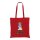 Bedruckte Baumwolltasche - Format 38x42 cm - lange Henkel - rot