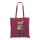 Bedruckte Baumwolltasche - Format 38x42 cm - lange Henkel - bordeaux