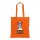 Bedruckte Baumwolltasche - Format 38x42 cm - lange Henkel - orange