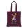 Bedruckte Baumwolltasche - Format 38x42 cm - lange Henkel - pflaume