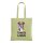 Bedruckte Baumwolltasche - Format 38x42 cm - lange Henkel - matcha