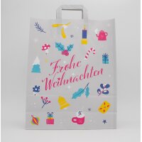 Weihnachtstasche Papier - 22+10x28 cm - Flachhenkel - VPE...