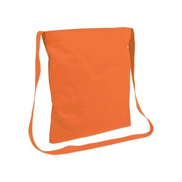 Baumwolltasche mit einer langen Umhängeschlaufe / Henkel - Format 34x40 cm - orange