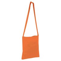 Baumwolltasche mit einer langen Umhängeschlaufe / Henkel - Format 34x40 cm - orange mit hängenden Henkel