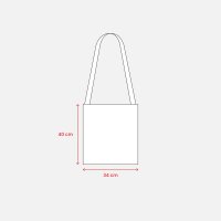 Baumwolltasche - Format 34x40 cm - lange Umhängeschlaufe - grau