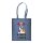 Bedruckte  Recycling-Stofftasche - 38x42 cm -150gm² recycelte Baumwolle - melange royal