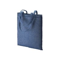 Recycling-Stofftasche - Format 38x42 cm - recyceltes Baumwolle & Polyester - dunkelblau - Label
