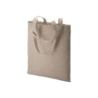 Recycling-Stofftasche - Format 38x42 cm - recyceltes Baumwolle & Polyester - natur - Label