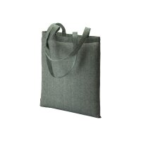 Recycling-Stofftasche - Format 38x42 cm - recyceltes Baumwolle & Polyester - grün - Label