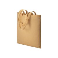 Recycling-Stofftasche - Format 38x42 cm - recyceltes Baumwolle & Polyester - gelb - Label