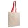Baumwolltasche - 38x42cm - Natur mit langen roten Griffen - 135gm²