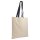 Baumwolltasche - 38x42cm - Natur mit langen blauen Griffen - 135gm²