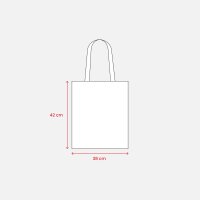 Baumwolltasche - 38x42cm - Natur mit langen gelben Griffen - 135gm²