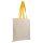 Baumwolltasche - 38x42cm - Natur mit langen gelben Griffen - 135gm²