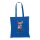 Bedruckte Baumwolltasche - 38x42 cm - 220gm² - lange Henkel - royal