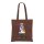 Bedruckte Baumwolltasche - 38x42 cm - 220gm² - lange Henkel - braun