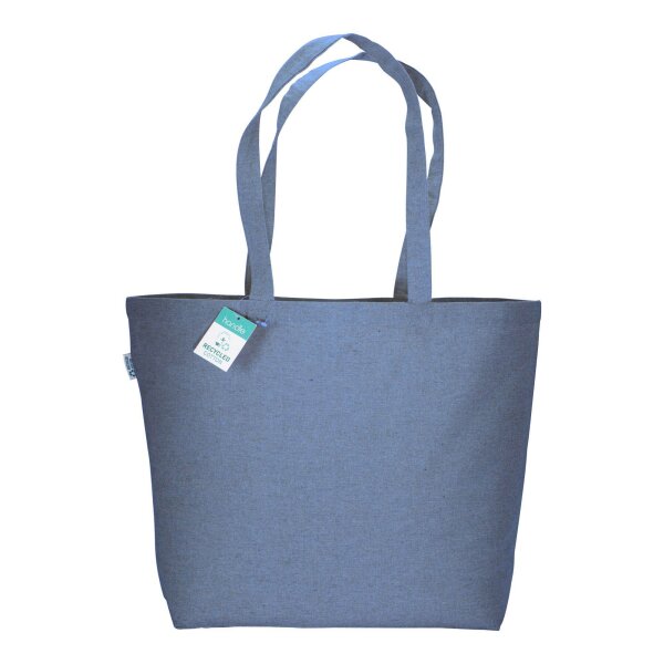 Recycling-Stofftasche - Format 50x36+16 cm - recyceltes Baumwolle & Polyester - royal