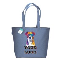 Baumwolltasche 50x36+16 cm - royal bedruckt mit Logo und...