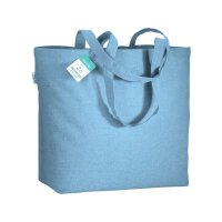 Skizze Baumwolltasche 50x36+16 cm - himmelblau bedruckt...