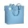 Skizze Baumwolltasche 50x36+16 cm - himmelblau bedruckt mit Logo und langen Henkel