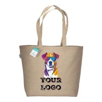 Baumwolltasche 50x36+16 cm - schwarz bedruckt mit Logo...