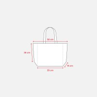 Bedruckte Recycling-Stofftasche - 50x36+16cm - 190gm² recycelte Baumwolle - natur