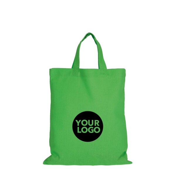 MIDI Baumwolltasche - Format 28x32 cm - inkl. Werbedruck - kurze Henkel - grün