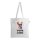 Bedruckte Bio-Baumwolltasche - Format 38x42 cm - lange Henkel - weiß
