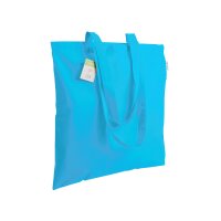 Bio-Baumwolltasche - Format 38x42 cm - lange Griffe - himmelblau