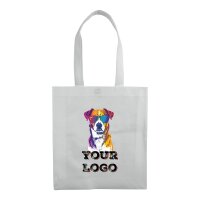 PP Non Woven Tasche 38x42 cm - weiß bedruckt mit Logo