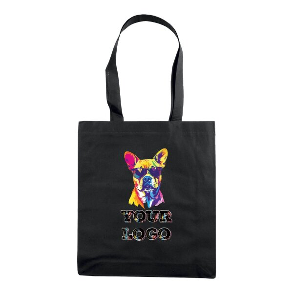 Non-Woven Tasche - inkl. Werbedruck - Format 38x42 cm - 80 g/m² - lange Henkel - Schwarz