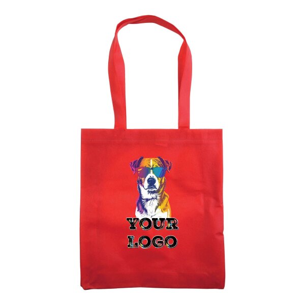 Non-Woven Tasche - inkl. Werbedruck - Format 38x42 cm - 80 g/m² - lange Henkel - Rot