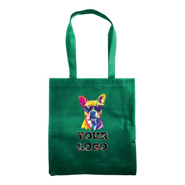 Non-Woven Tasche - inkl. Werbedruck - Format 38x42 cm - 80 g/m² - lange Henkel - Grün