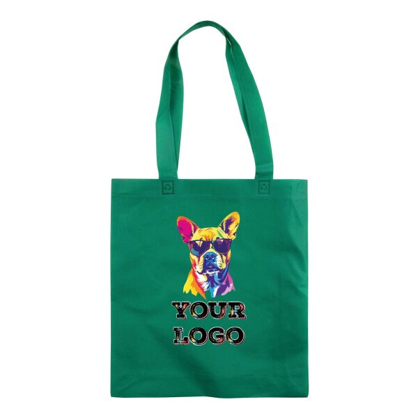 Non-Woven Tasche gesiegelt - inkl. Werbedruck - Format 36x40 cm - 70 g/m² - lange Henkel - Grün