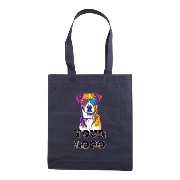 Non-Woven Tasche gesiegelt - inkl. Werbedruck - Format 36x40 cm - 70 g/m² - lange Henkel - Blau