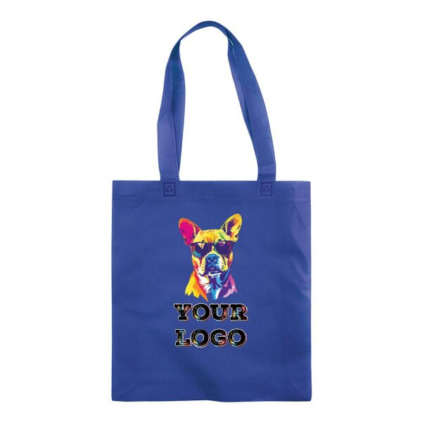 Non-Woven Tasche gesiegelt - inkl. Werbedruck - Format 36x40 cm - 70 g/m² - lange Henkel - Royalblau