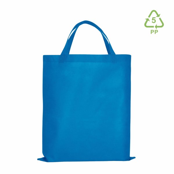 Non-Woven Vliestaschen mit zwei kurzen Griffen - Format 38x42 cm - hellblau
